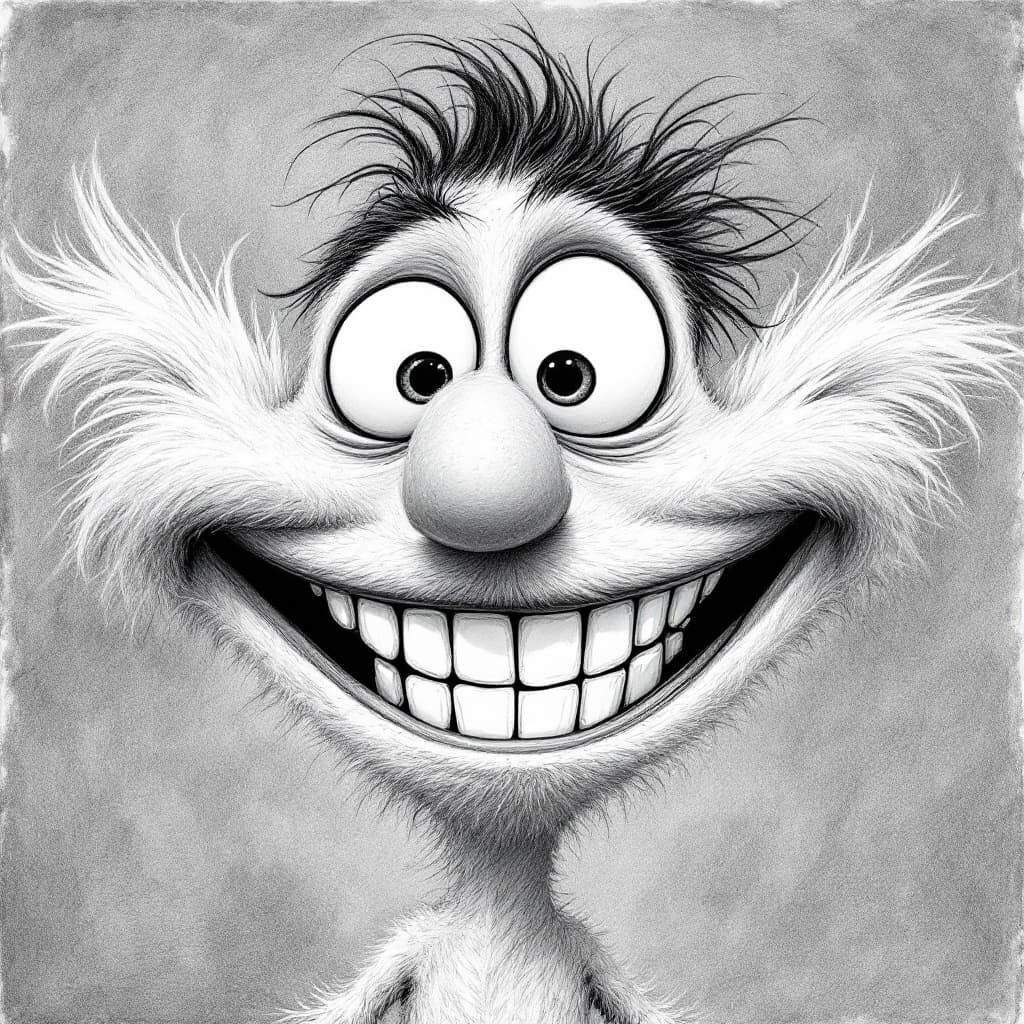 AI generated: "Design a hilarious character that embodies the spirit of fun! Picture a funny art pencil image wher...