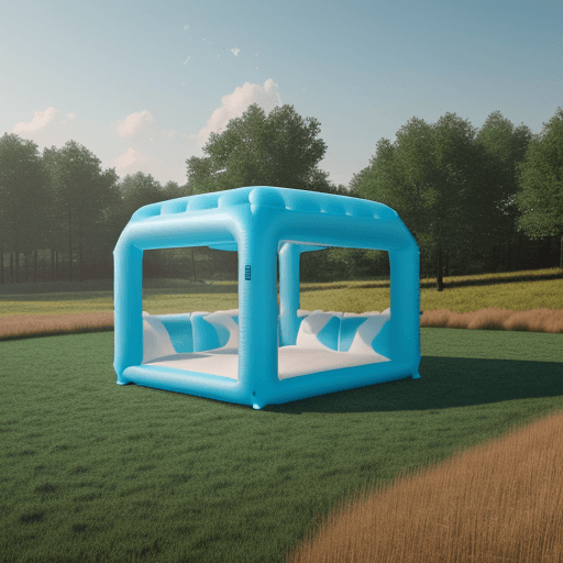 AI generated: high resolution, 8k, inflatable pavillion architecture concept, trendy, modern, futuristic, open fie...