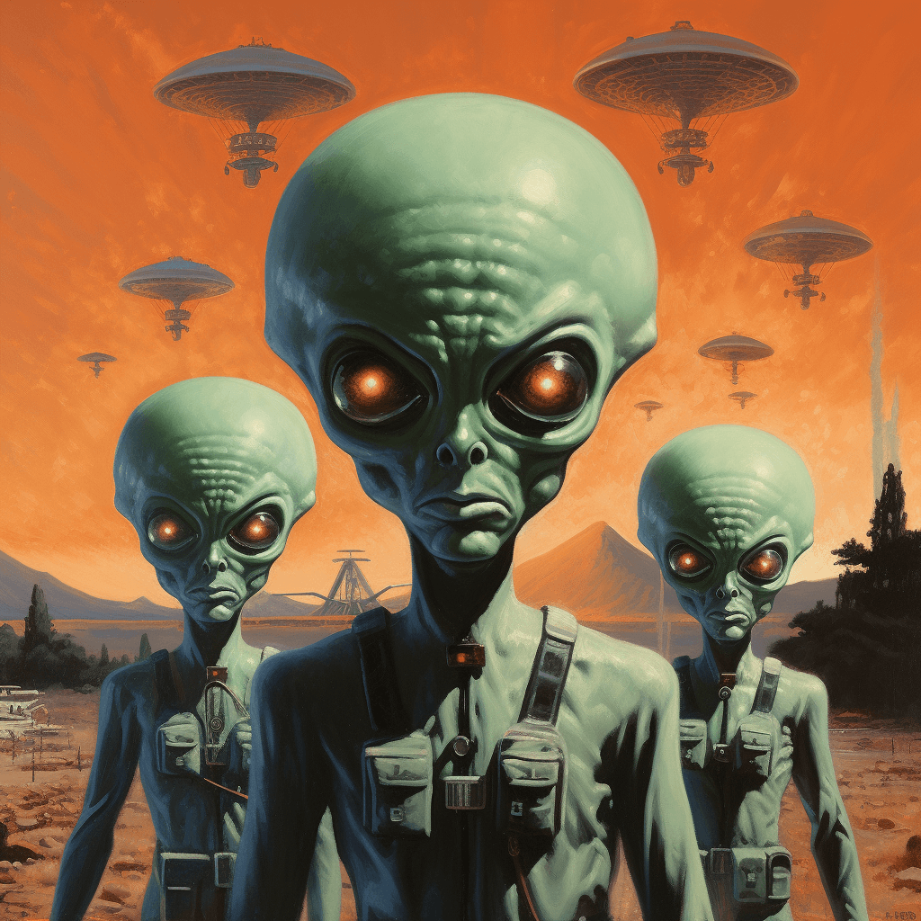 AI generated: atomic aliens