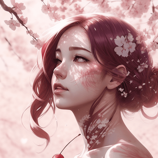 AI generated: Cherry blossoms bloom, Softly falling to the ground, Springtime's fleeting grace| dynamic pose | cen...
