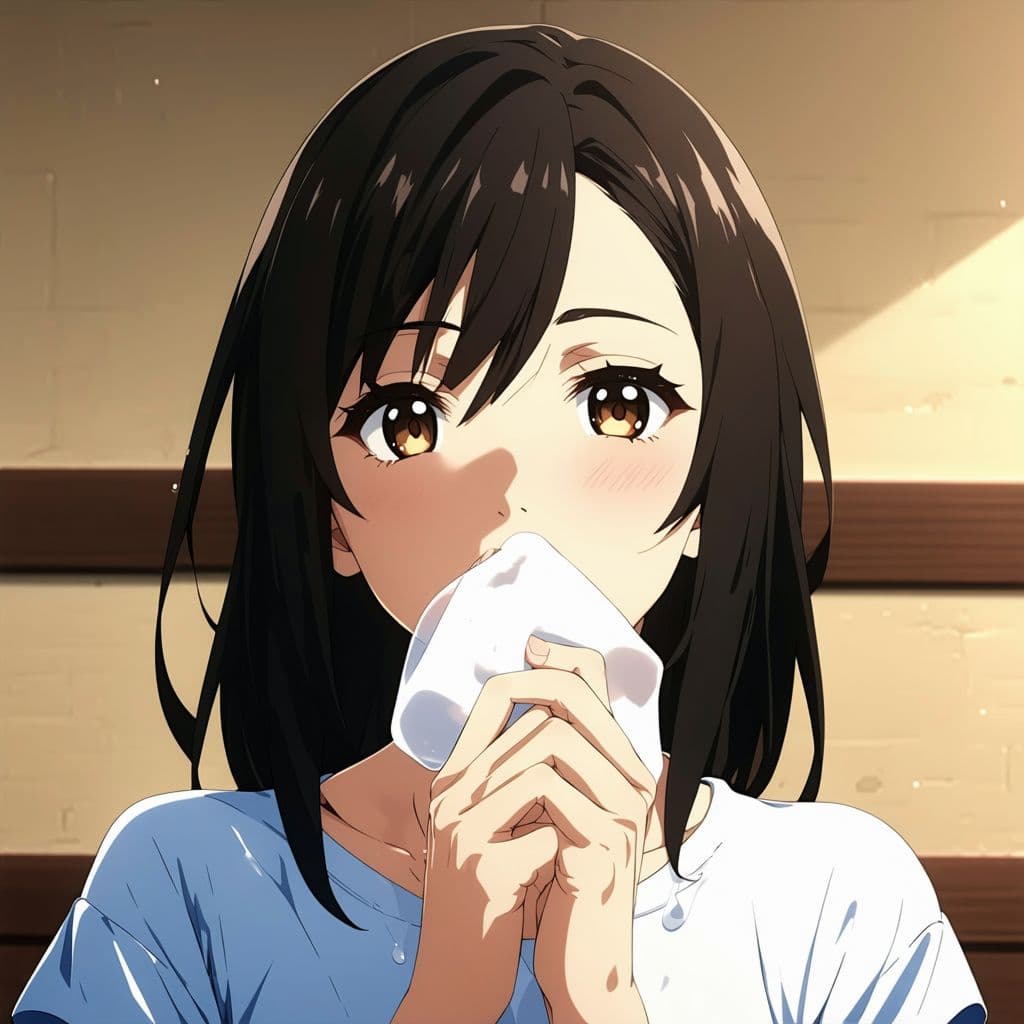 AI generated: A 20 year old 3D anime girl doing a blowjob