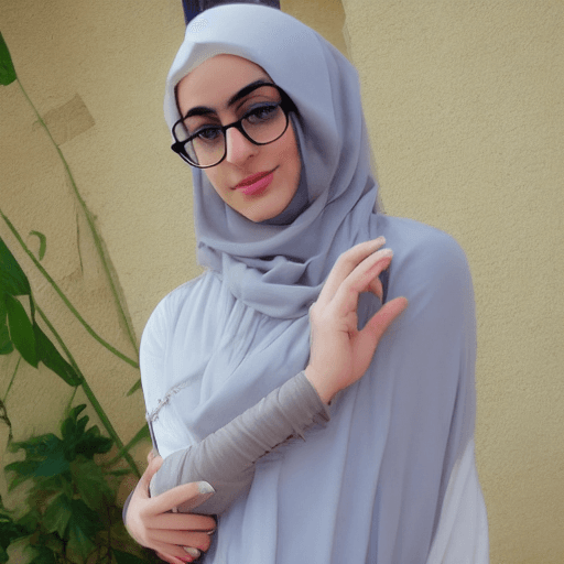 AI generated: Middle eastern, hijab, glasses, nude
