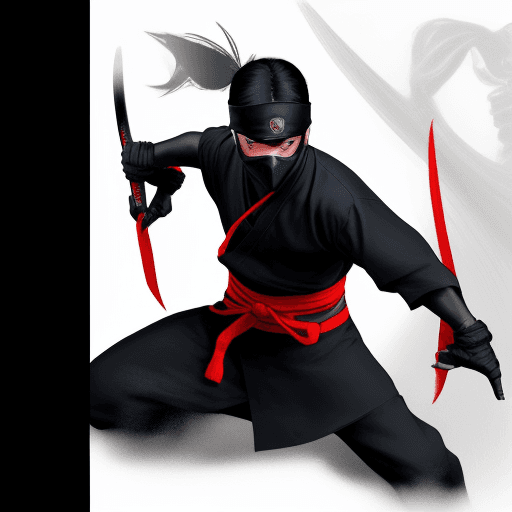 AI generated: ninja, wepons