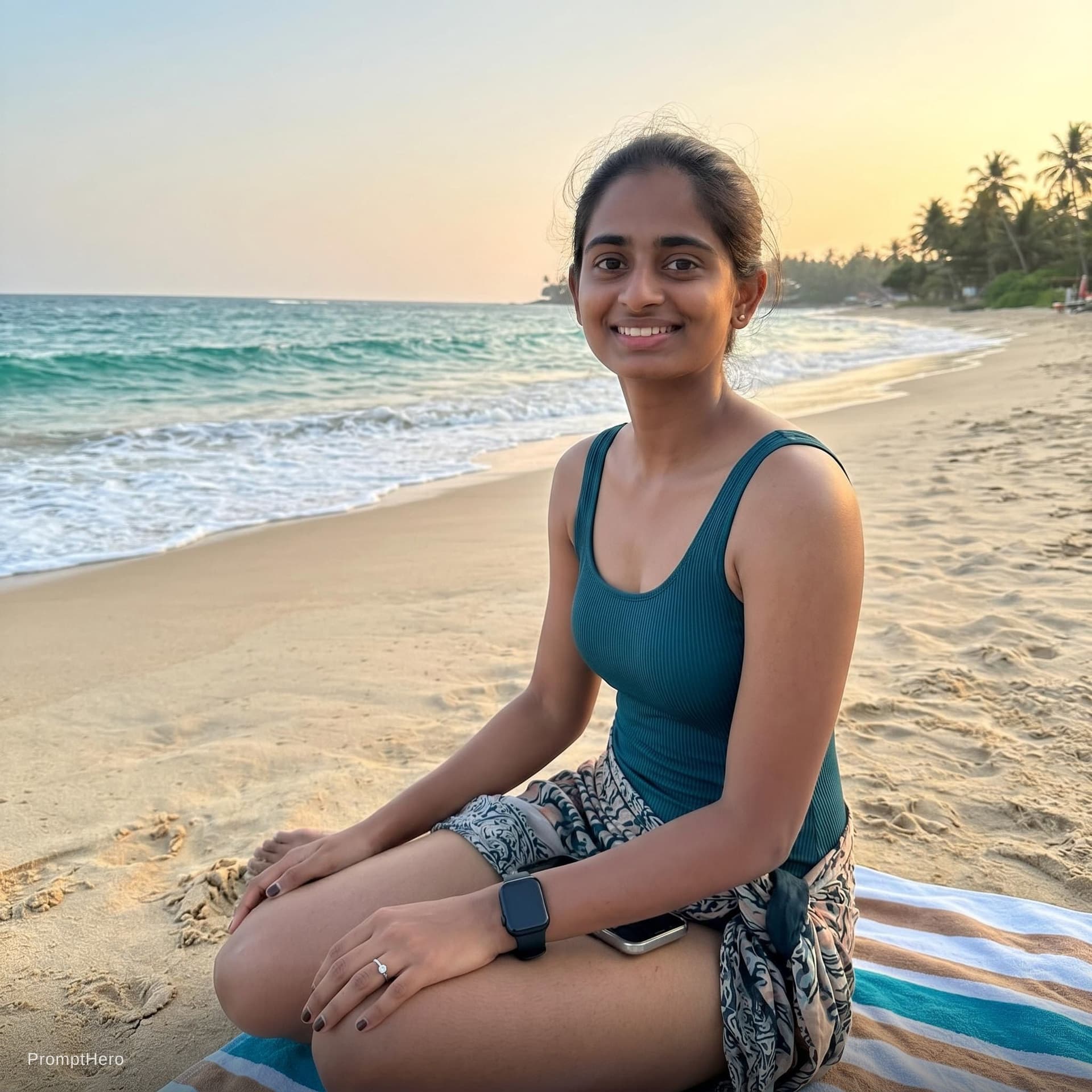 AI generated: Create a nude photo with a beach view 
