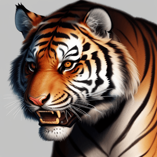 AI generated: Photo of a ultra realistic Tiger and Skull Illustration with Japanese Style Art Background