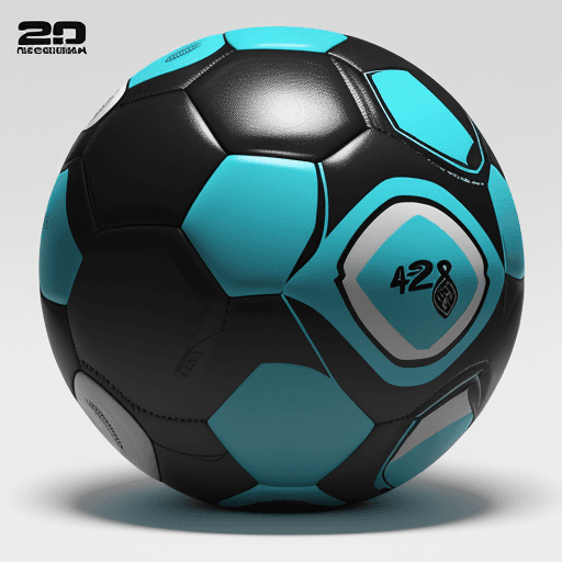 AI generated: Photo of a ultra realistic a soccer ball 8.65 pulgadas (22 cm) y una circunferencia de 27-28 pulgada...