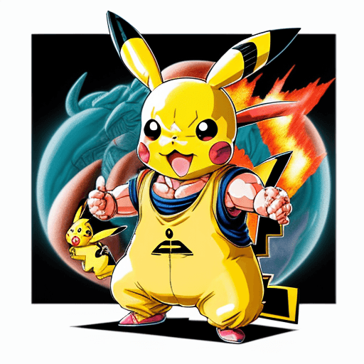 AI generated: Pikachu, in the style of Akira Toriyama, dragon ball theme, uhd image, precisionist art, character i...