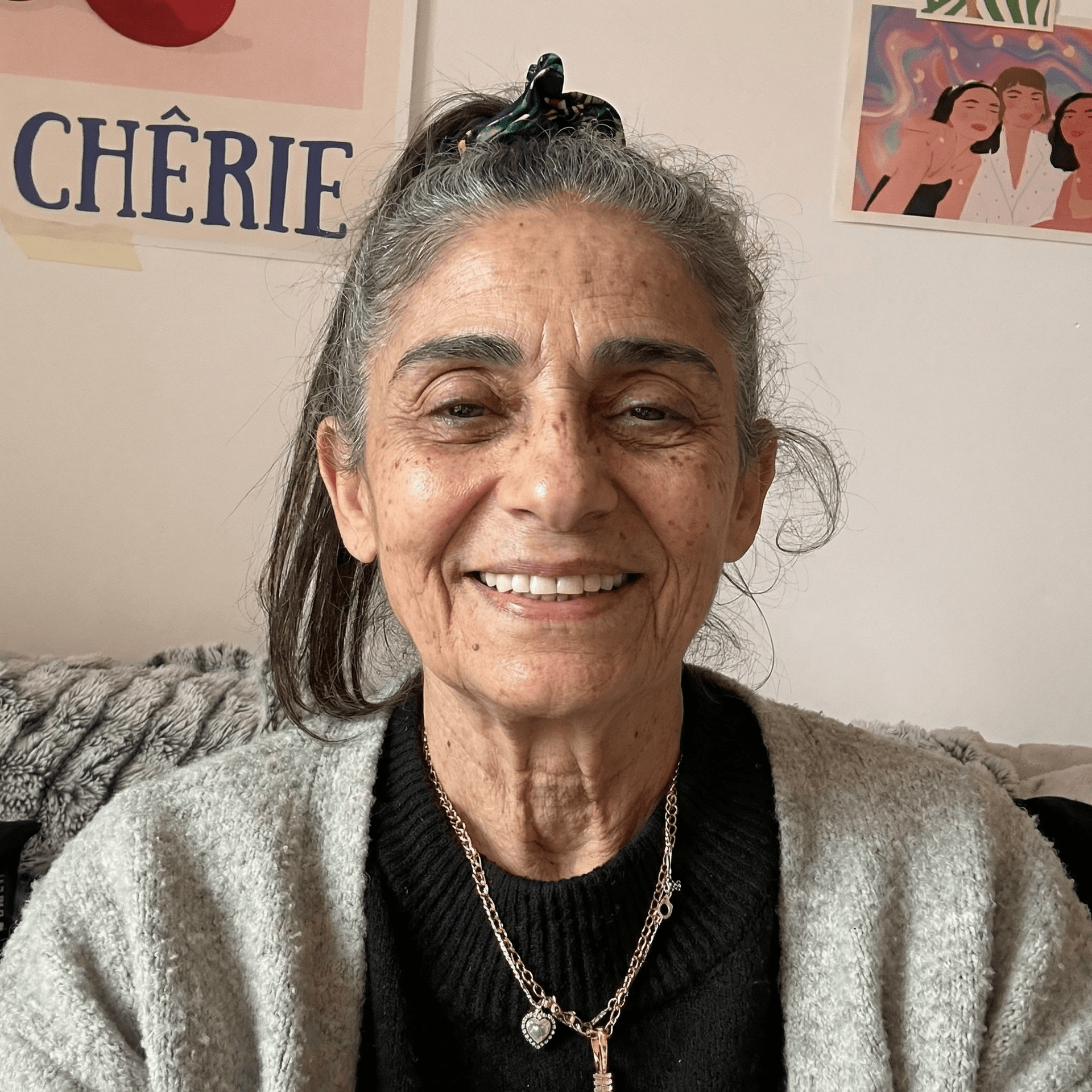 AI generated: 80 years old with gray hair and wrinkles