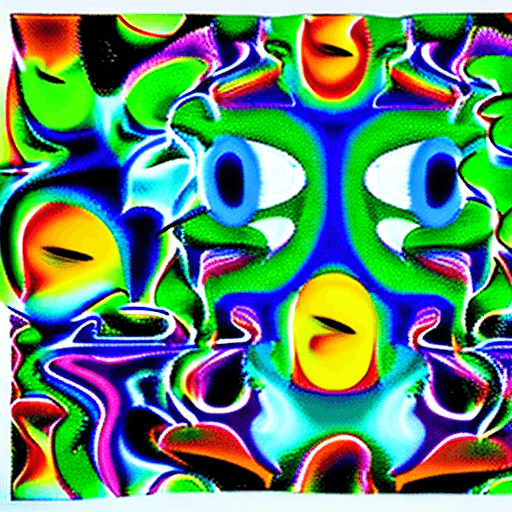 AI generated: Surrealistic painting of acid trip in the mind of schizophrenic patient. In the style of abstract ex...