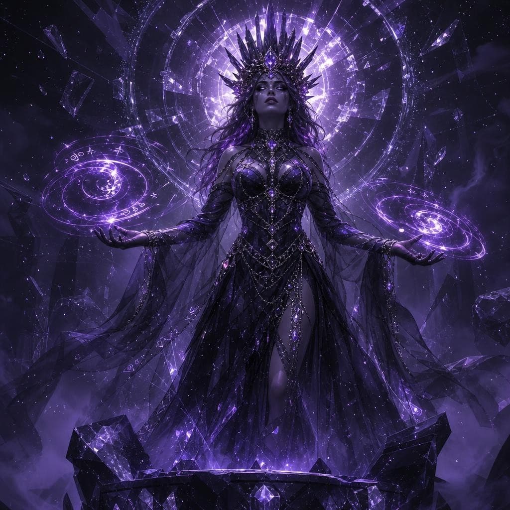 AI generated: Shadow Crystal Goddess — Flux‑Optimized Text Prompt
Photorealistic, cinematic portrait of a shadow c...