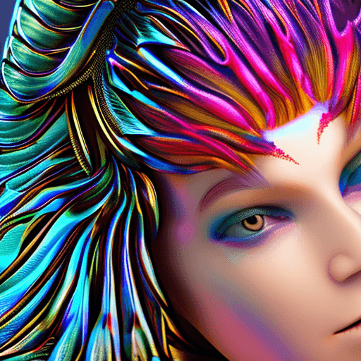 AI generated: Goddess close-up portrait ribcagel. jellyfish phoenix head, nautilus, orchid, skull, betta fish, bio...