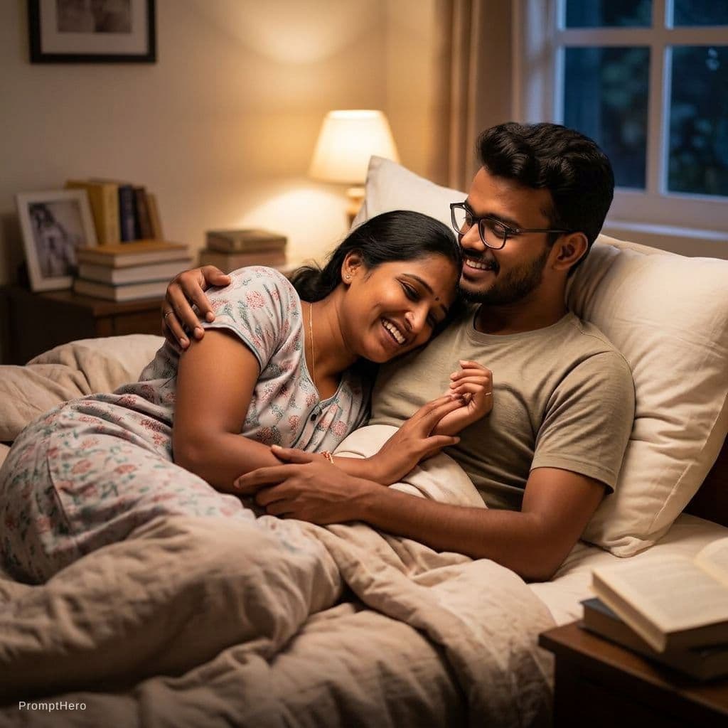 AI generated: Couples romance 
 in bed