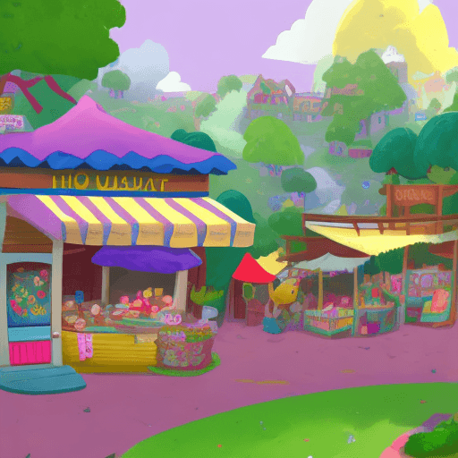 AI generated: Transport yourself to the lively town of Ponyville, the vibrant hub of friendship and community. Vis...