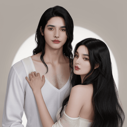 AI generated: captivating couple, embody the essence of love's enchanting journey. Pairoj stands tall with a confi...