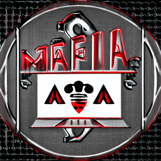 AI generated: high quality logo for the card game mafia, minimalist style, pencil drawing in black and red colors ...