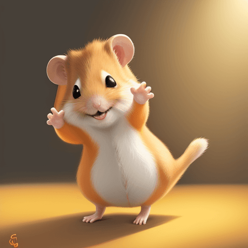 AI generated: ginger hamster its leg is raised and in a cast. it is smiling and waving.
warm lighting, happy mood....