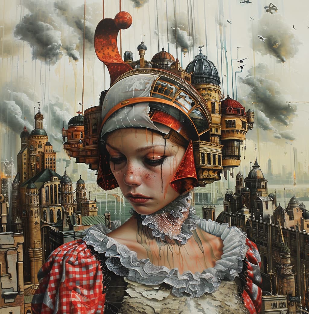 AI generated: style of realistic hyper-detailed portraits, meticulously detailed, futuristic victorian, large canv...