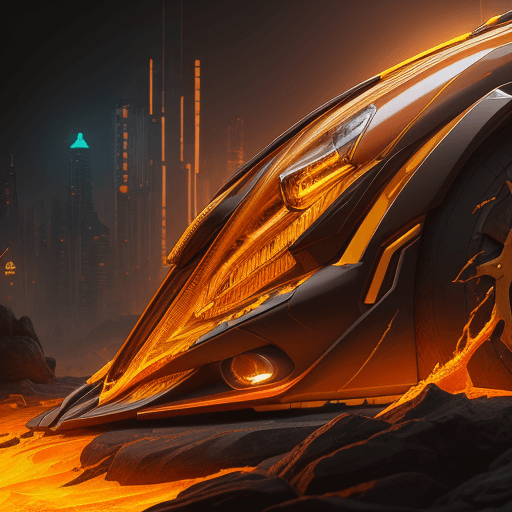 AI generated: mechanical Yellow Lava amber, mettalic colours, cyberpunk , highly detailed, digital art, sharp focu...