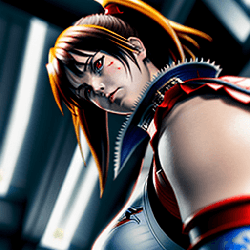 AI generated: Asuka_Kazama Tekken 8 looking down on you