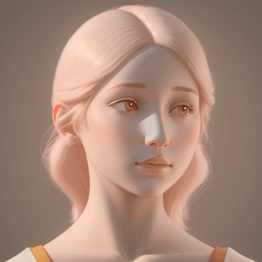 AI generated: a young woman, in the style of precise and lifelike, distinctive noses, light pink and light amber, ...