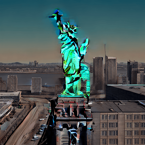 AI generated: A vintage photo shows, the Statue of Liberty building the southern border wall, at scale, with a "NO...