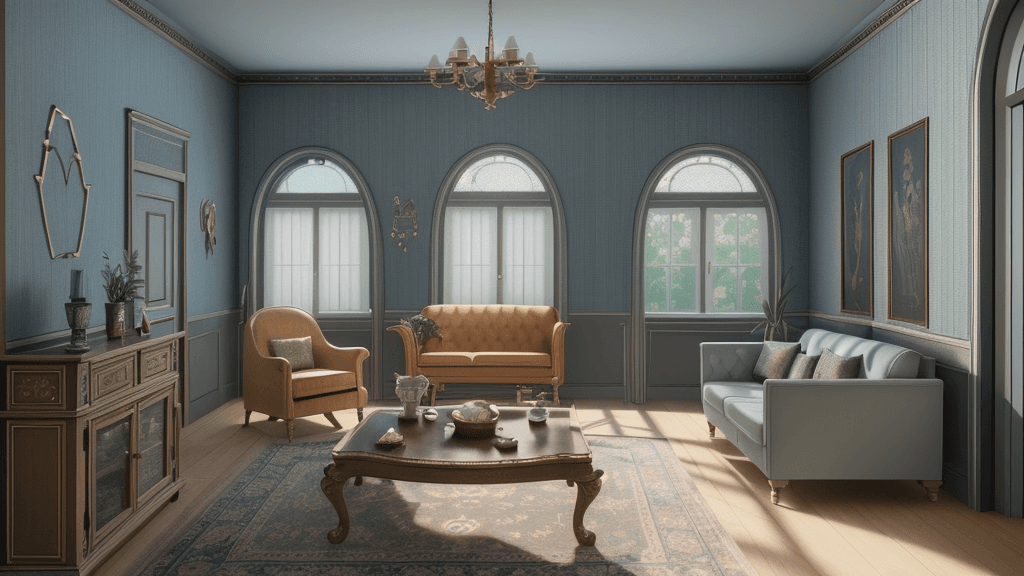 AI generated: high quality miniature isometric render of a common room in a house, 8k, insanely intricate details,...
