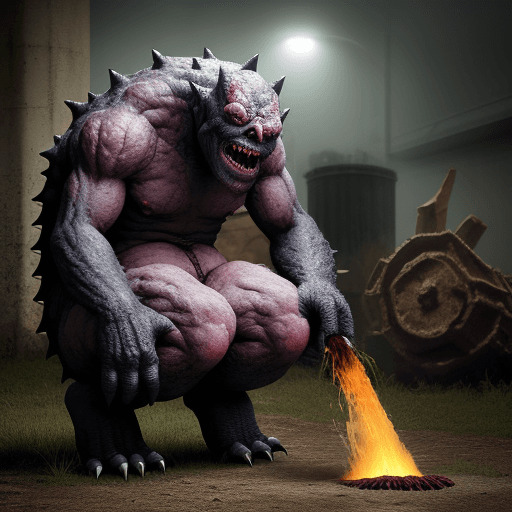 AI generated: monster eating shit