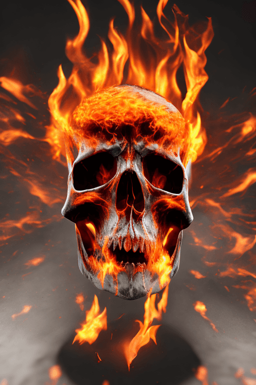 AI generated: a flaming skull,ultra high details,unreal engine
