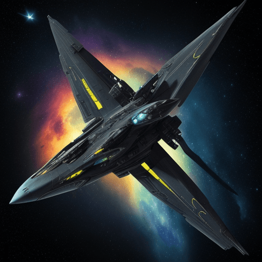 AI generated: an iconic Romulan Warbird from Star Trek, cinematic space battle with nebulae space background, high...