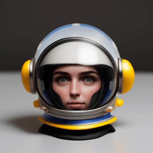 AI generated: pez hiperrealista, con casco de astronauta 