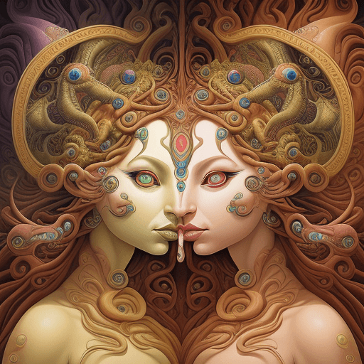 AI generated: Panopticon Octavio Ocampo: dmt goddess vs saliva goddess, final boss battle