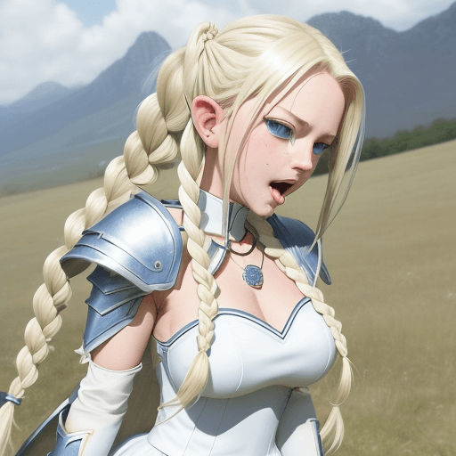AI generated: source_anime, rating_explicit, country background, open mouth, pleasure-face, 1girl, blonde hair, po...