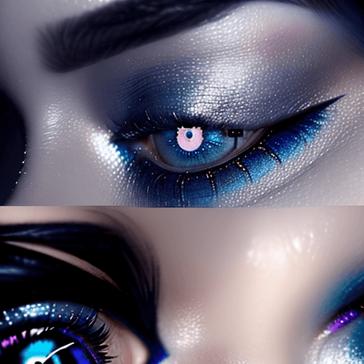 AI generated: a close up of a woman with a blue eye shadow on her face, official dior editorial, trending on pintr...