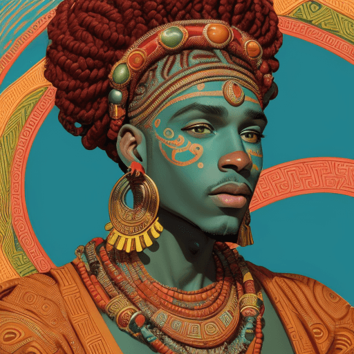 AI generated: A vibrant and lively African American man listening to music with headphones on, African-American Ar...