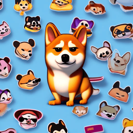 AI generated: cute, cherish, shibainu, style pixar, disney, cartoon sticker, flat texture cartoon style, 4k