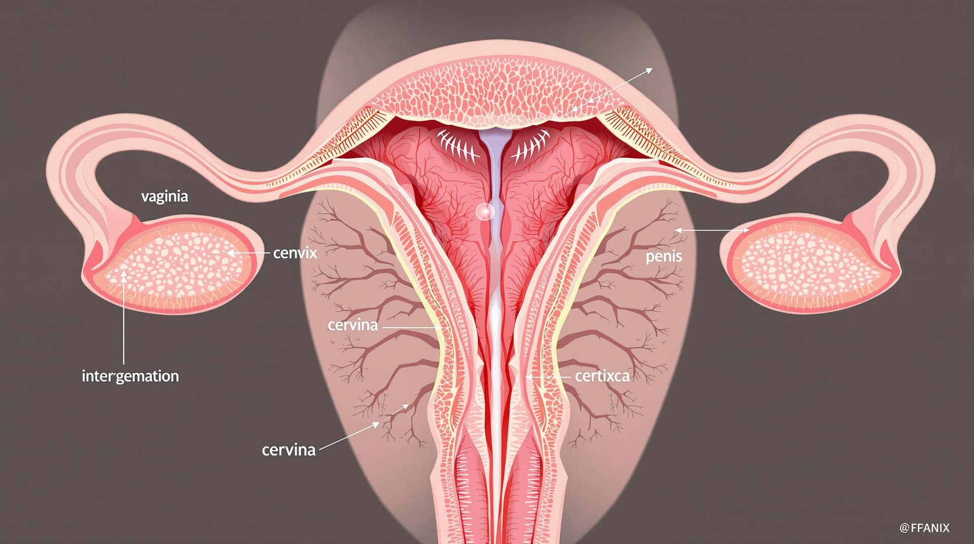 AI generated:  

 
“A medical anatomical illustration showing the process of penetration of the male penis into th...