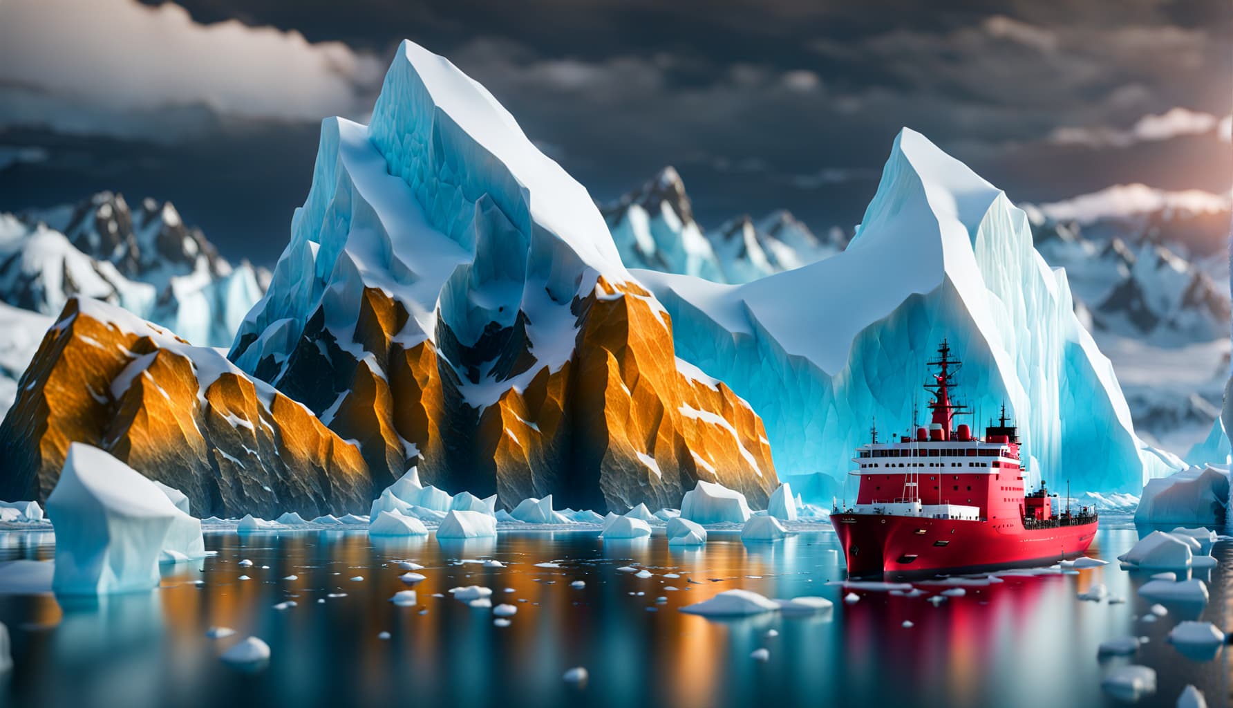 AI generated: extremely detailed CG unity 8k wallpaper, inspired by national geographic photos, tilt shift, sea fl...