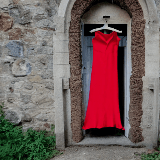 AI generated: a big red cat dressing  a dress in a castle
