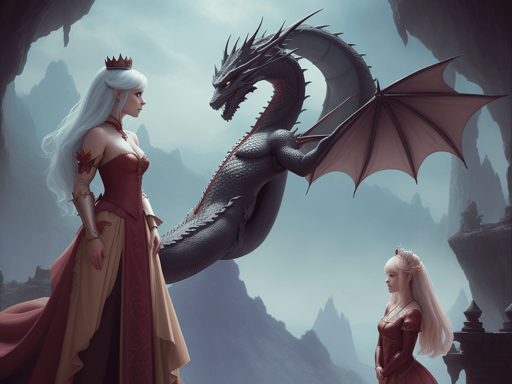AI generated: the dragon and the princess
