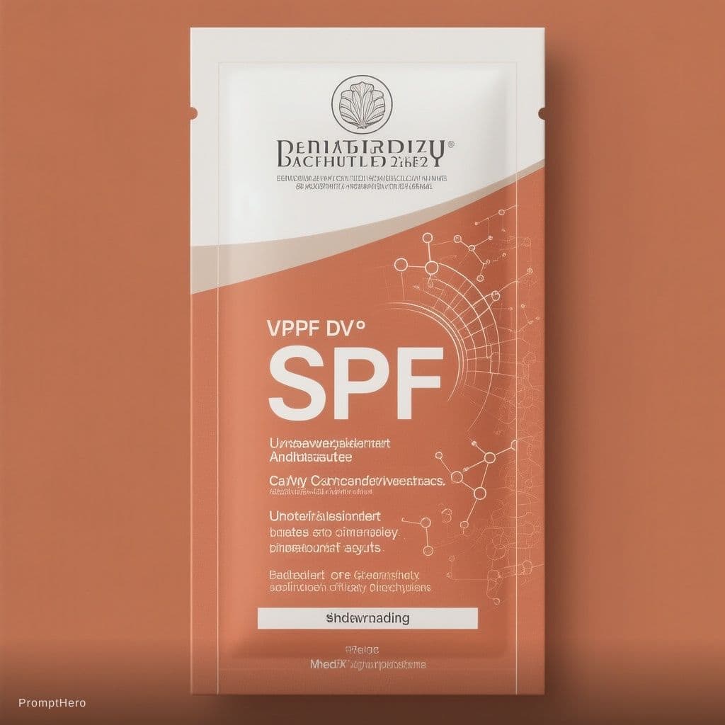 AI generated: "Medical dermatological sunscreen packaging flat artwork layout only, 2D front label design, vertica...
