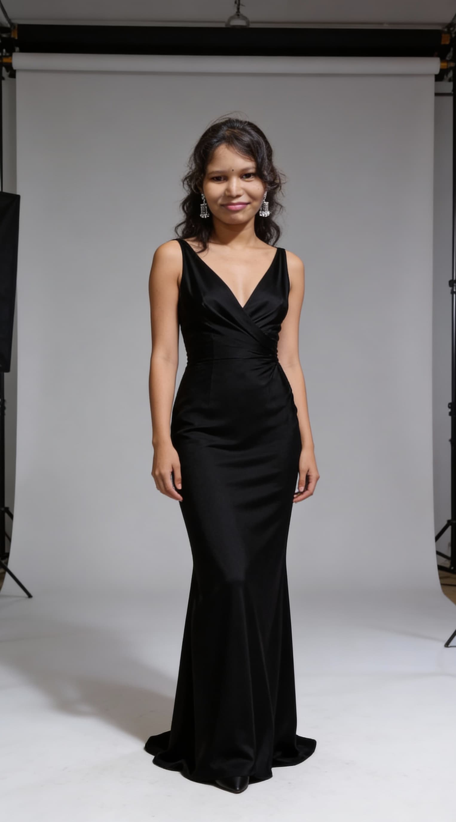 AI generated: Full body with black dress 