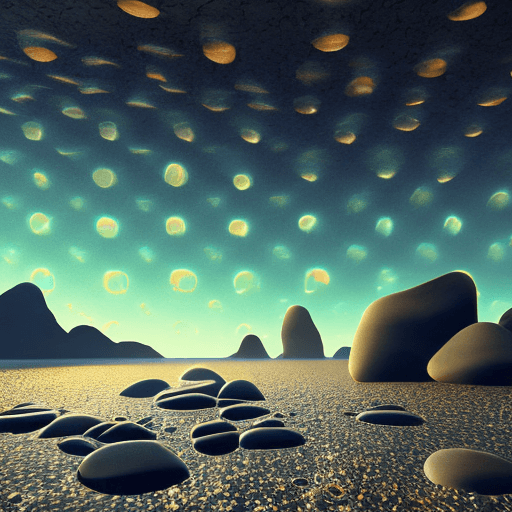 AI generated: high black granite rocks, with high peaks on the rocks, their granite texture is clearly visible, th...