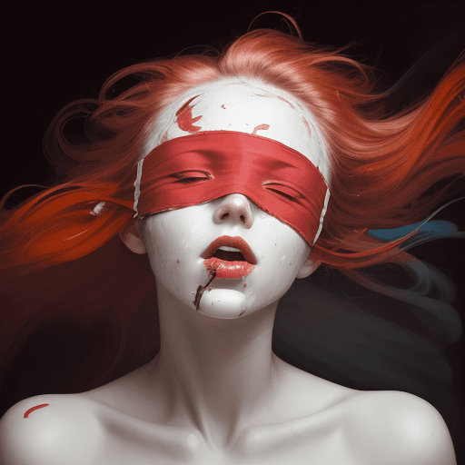 AI generated: a fine art cinematic photography portrait of a women, close up, that is her mouth, in the style of v...