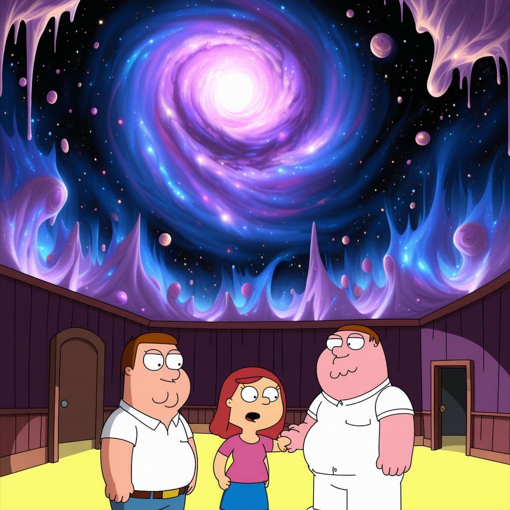 AI generated: family guy cosmic horror