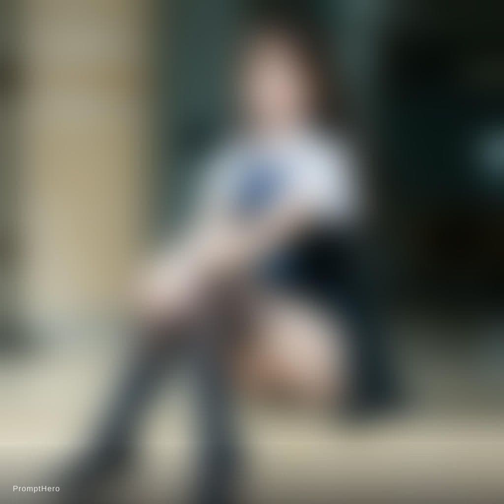 AI generated: A beautiful school girl in tights sitting with legs crossed 