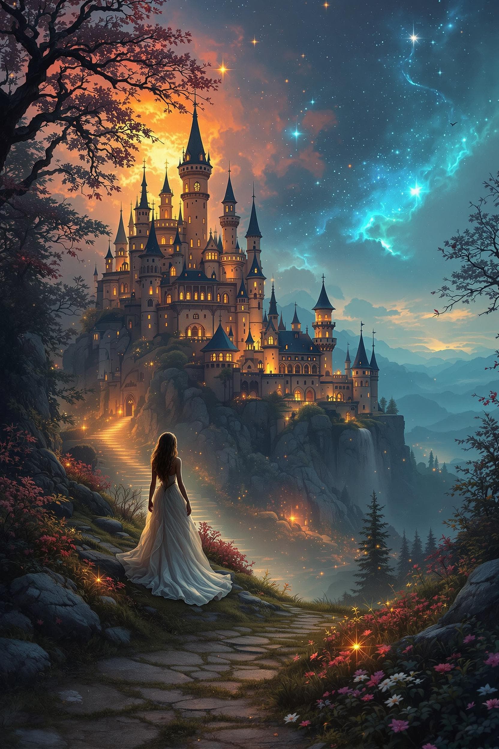 AI generated: monde fantastique, les rêves deviennent réalité, image surréaliste d'une belle imagination fantastiq...