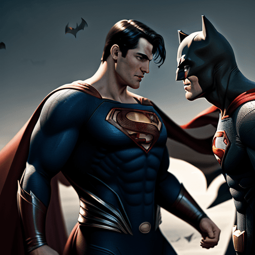 AI generated: Superman fight with batman , 4 k ulra hd