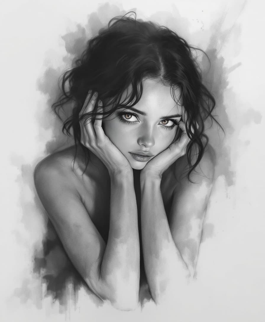 AI generated: SADNESS ANEGL
SOFT DARK  LIGHT 
SITTING IN DARK 
VERY PRETTY FACE 
BIGH LIGHT BROWN EYES 
PRFECT BOD...