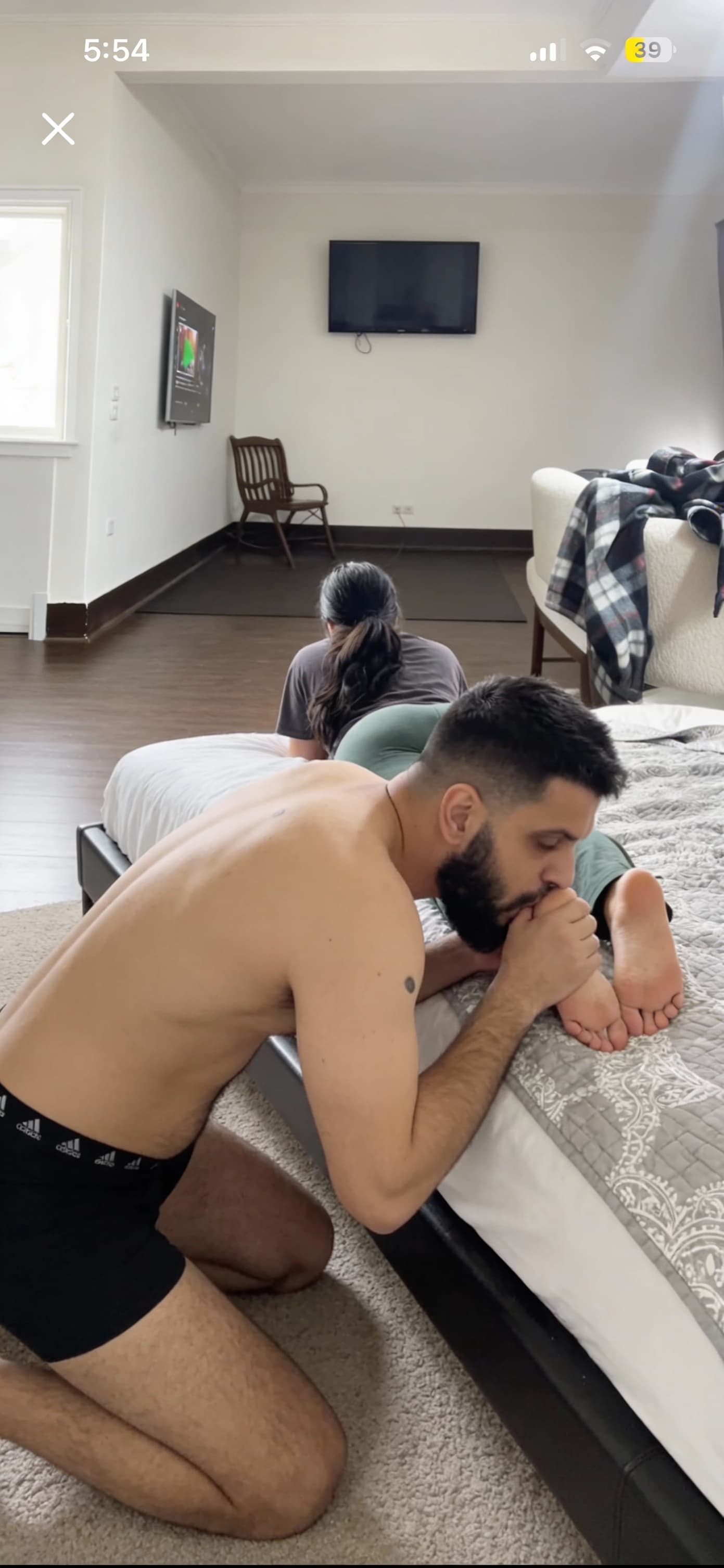 AI generated: Kiss foot