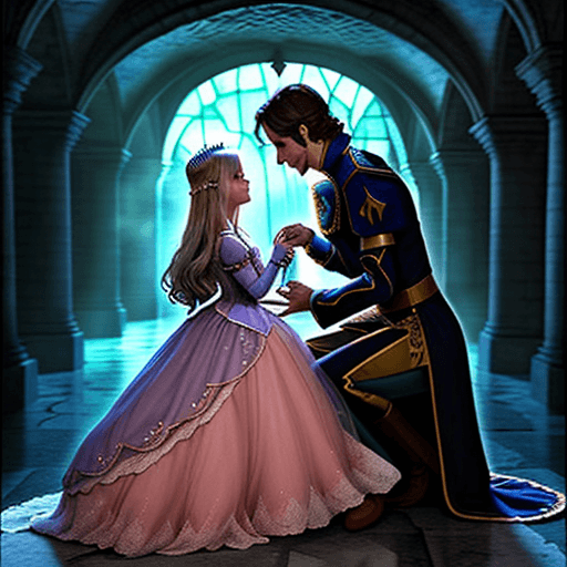 AI generated: Un romance en un mundo de fantasía con un príncipe y una princesa"
